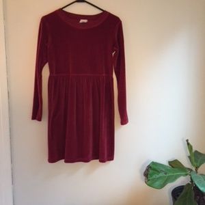 Vintage 90s Burgundy Velvet Dress